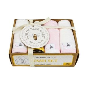 Nwt Burt's bees baby set of 3 washcloths & shampoo